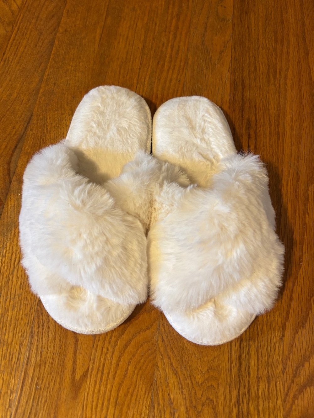 White Fuzzy Slippers
